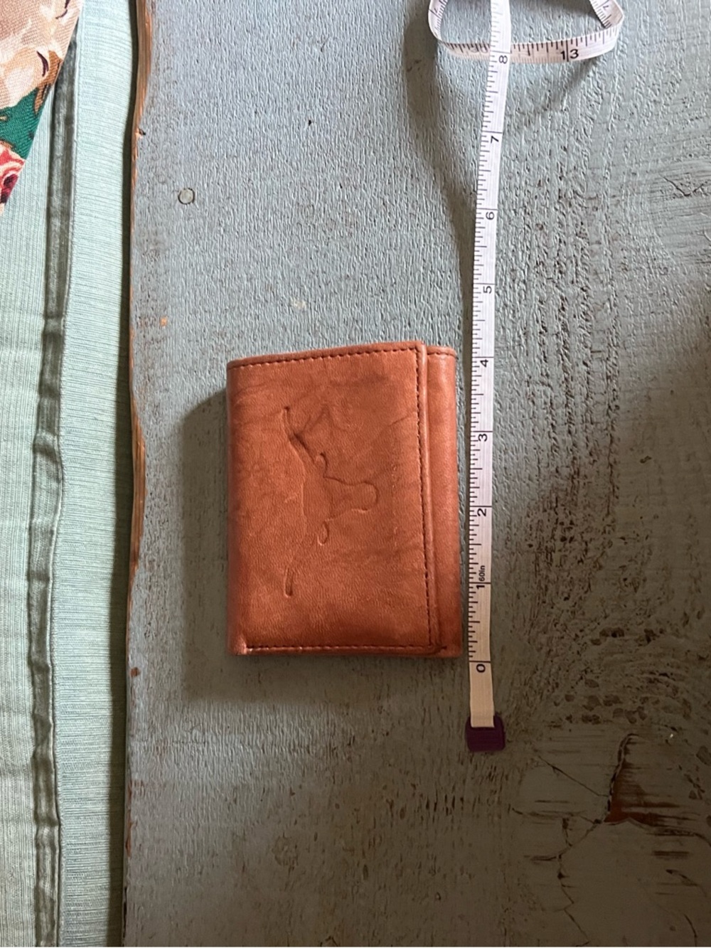 Leather Trifold Wallet with Texas Longhorn Stamp - Picture 7 of 7